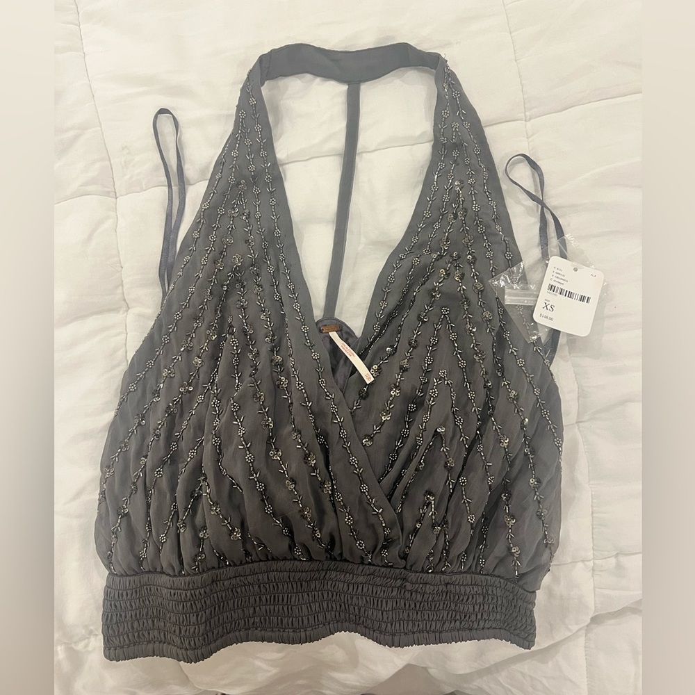 NWT free people crop top sequin work… $150 xs
